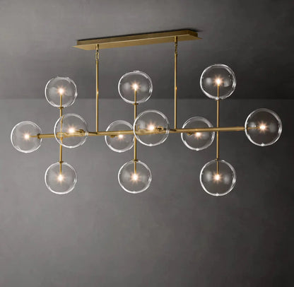 Glass Orbital Mobile Linear Chandelier