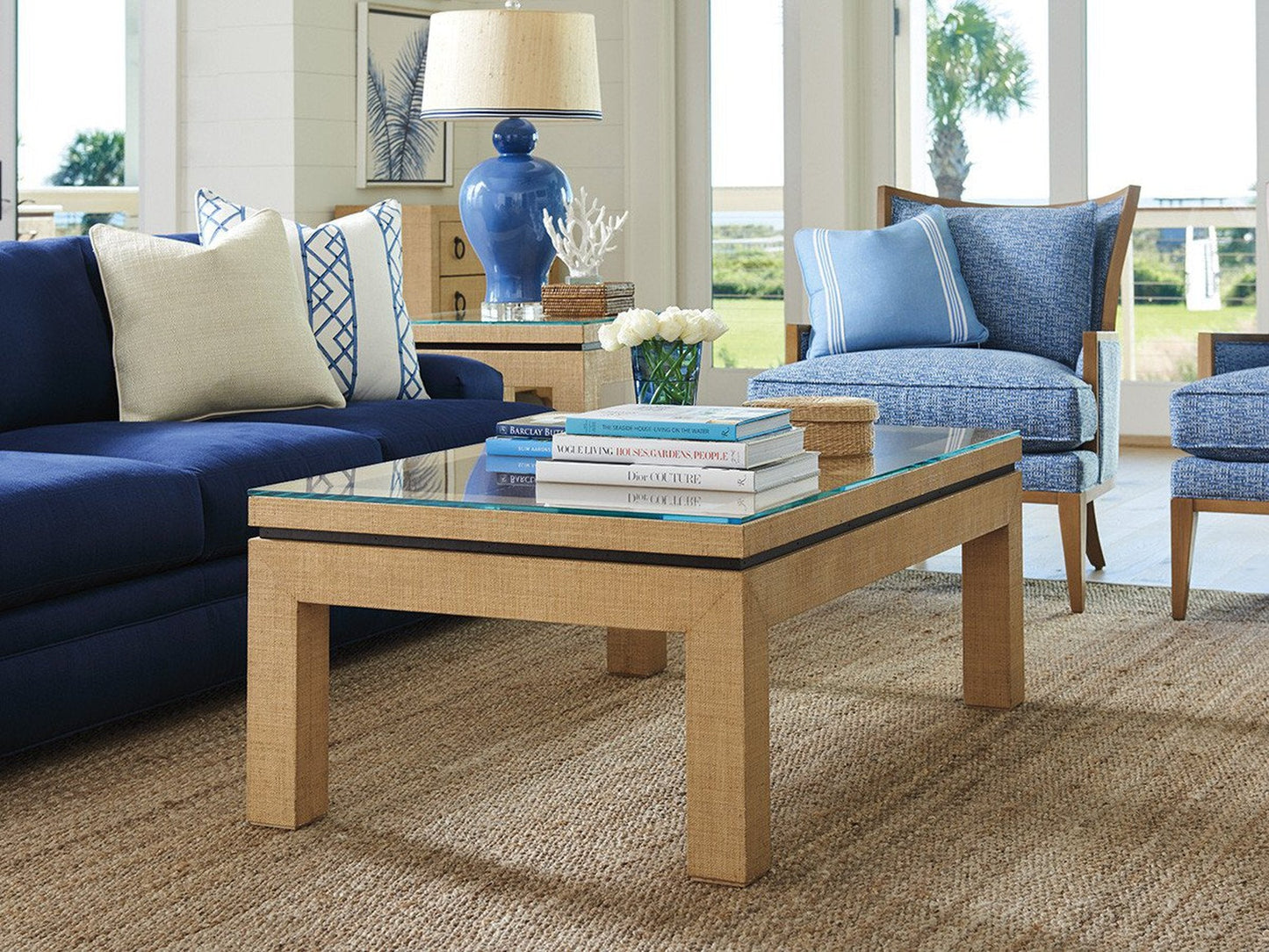 Barclay Butera Newport Harbor Raffia Cocktail Table