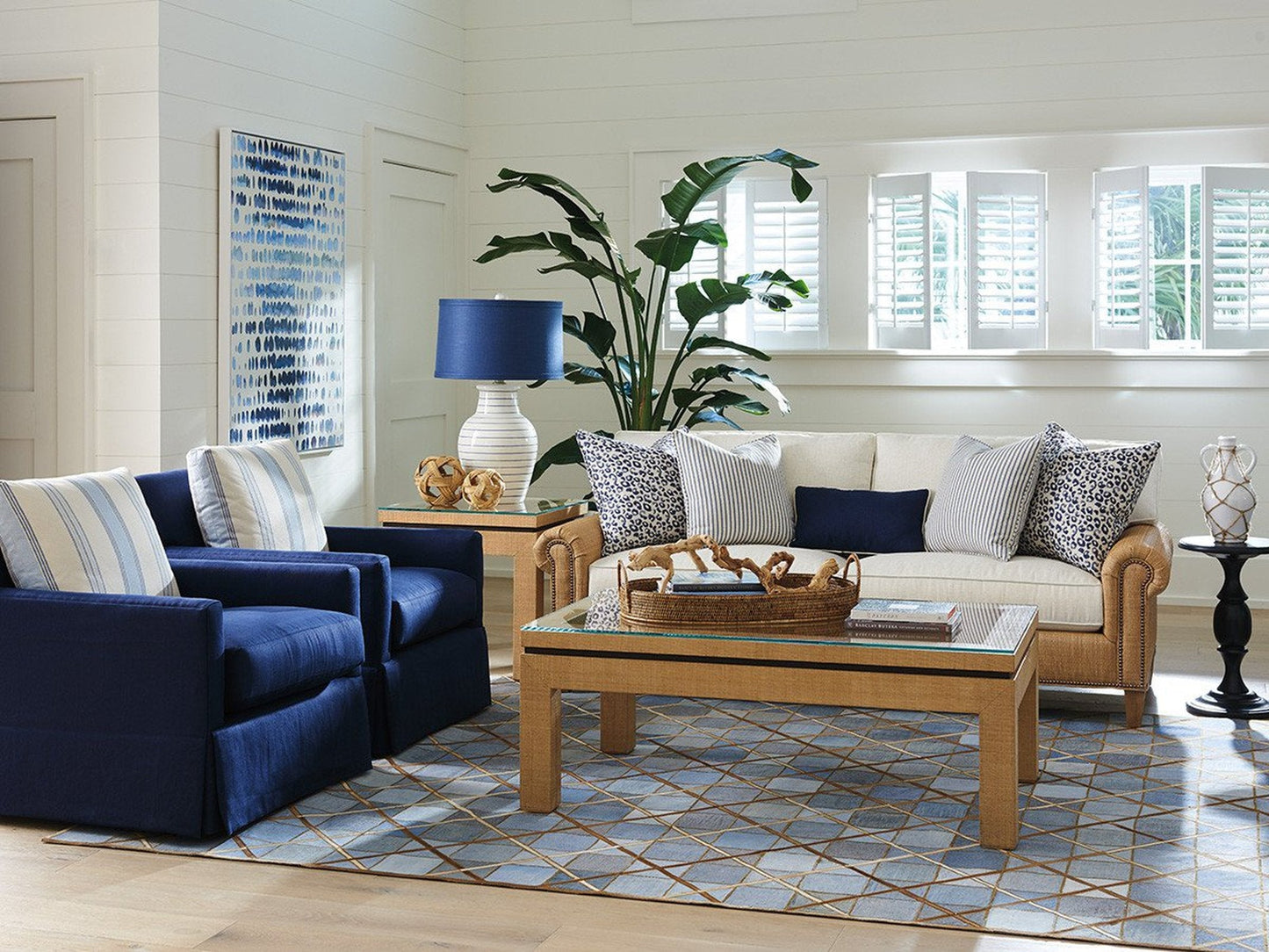 Barclay Butera Newport Harbor Raffia Cocktail Table