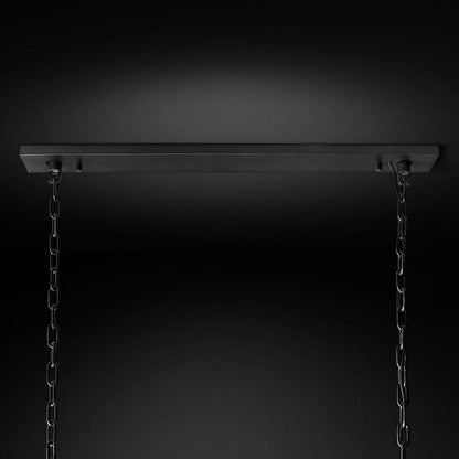 Ryalin Rectangular Glass Chandelier 59"