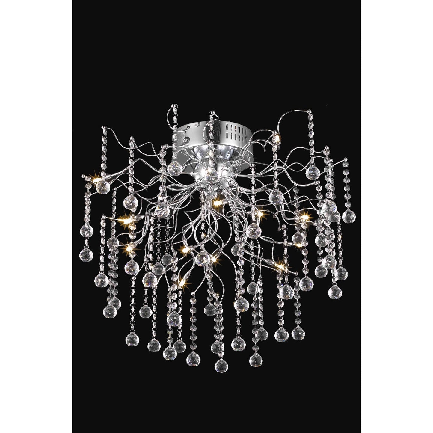 Astro Chrome Twelve-Light Semi-Flush Mount with Clear Royal Cut Crystals