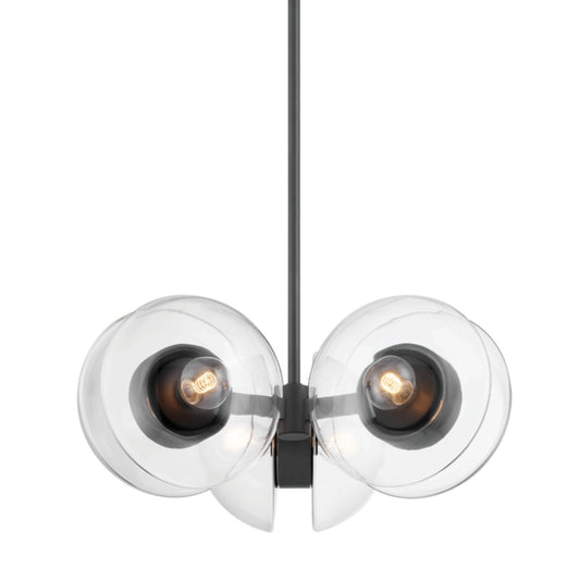 Kert 6-Light Chandelier in Black Brass 27L x 27W x 12H