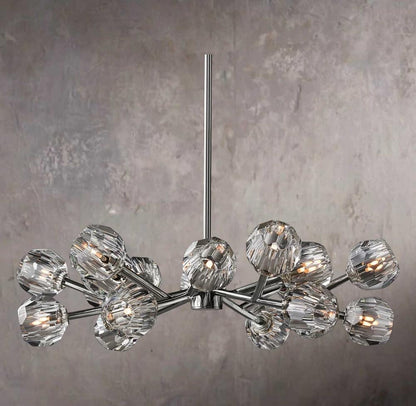 Crystal Sphere Clear Glass Round Chandelier 36"