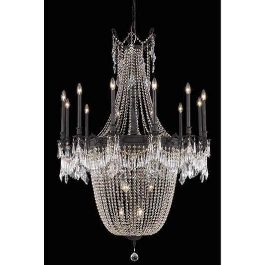 Esperanza Dark Bronze 22-Light Chandelier with Royal Cut Crystal