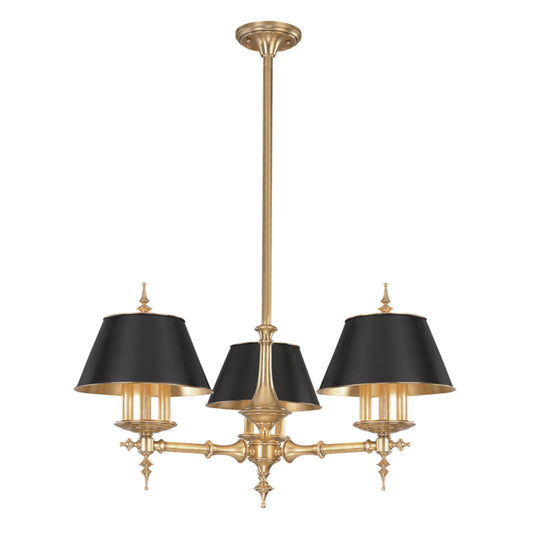 Cheshire 9-Light Chandelier in Aged Brass 36L x 36W x 19H