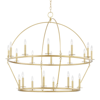 Howell 20-Light Chandelier in Aged Brass 47L x 47W x 42.25H