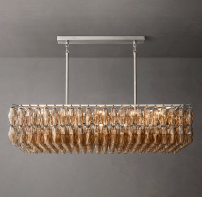 Chiara Rectangular Smoke Glass 54" Chandelier