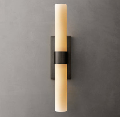 Ravelles Opal Milk Glass Linear Wall Sconce