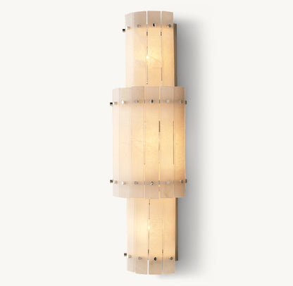 St. Marco Ivory Alabaster Grand Round Wall Sconce