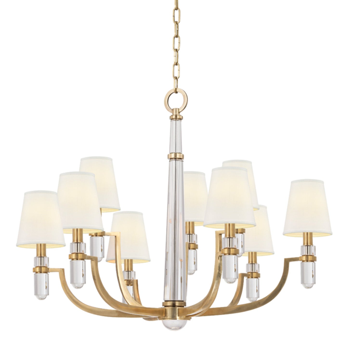 Dayton 9-Light Chandelier in Aged Brass 33L x 33W x 25.75H