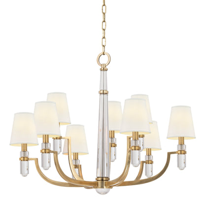 Dayton 9-Light Chandelier in Aged Brass 33L x 33W x 25.75H