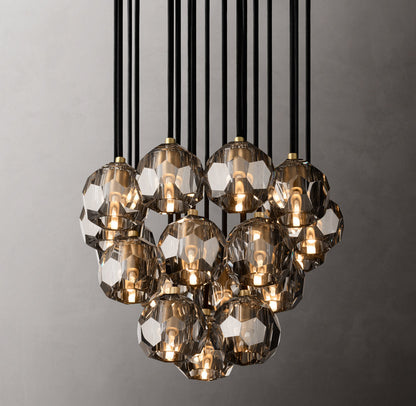 Boule De Cristal Smoke Glass Round Cluster Chandelier 19"