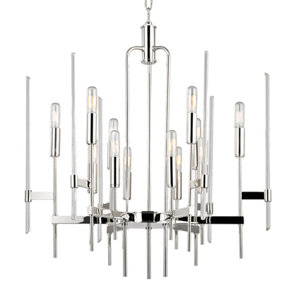Bari 12-Light Chandelier in Polished Nickel 24L x 24W x 26.5H
