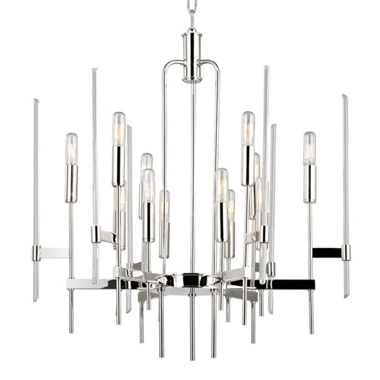 Bari 12-Light Chandelier in Polished Nickel 24L x 24W x 26.5H