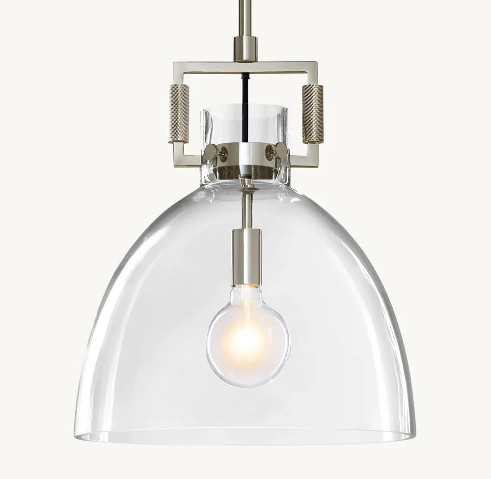 Industrial Glass Pendant Light Fixture