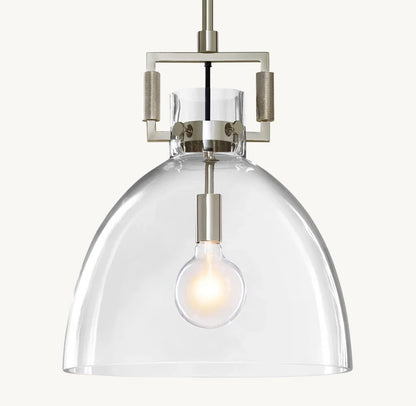 Industrial Glass Pendant Light Fixture