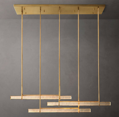Audubon Crystal Triple Bar Linear Chandelier