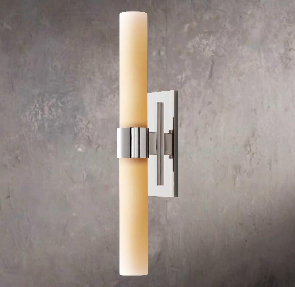 Ravelles Opal Milk Glass Linear Wall Sconce