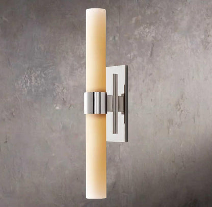 Ravelles Opal Milk Glass Linear Wall Sconce