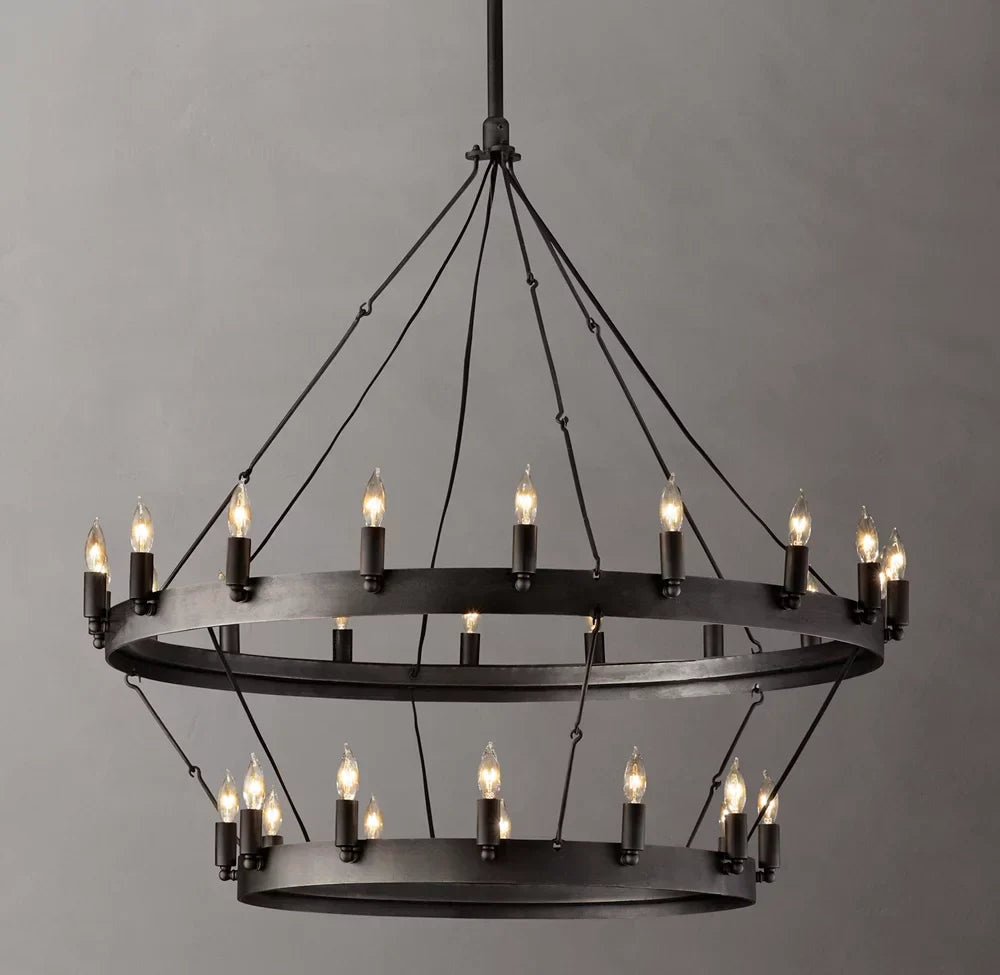 Camino Vintage Candelabra Two-Tier Chandelier 38"