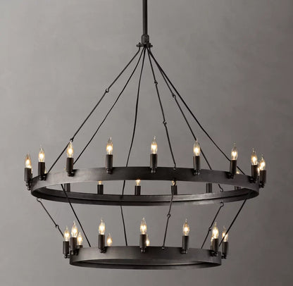 Camino Vintage Candelabra Two-Tier Chandelier 38"