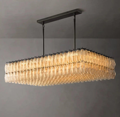 Chiaria Transparent Glass Rectangular Chandelier 54"