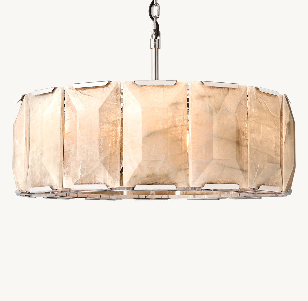 Harlowe Calcite Circular Chandelier 31"