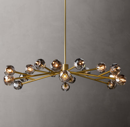 Crystal Sphere Tinted Glass Circular Chandelier 60"