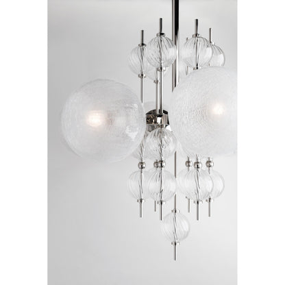 Calypso 8-Light Chandelier in Aged Brass 33.5L x 33.5W x 32.5H