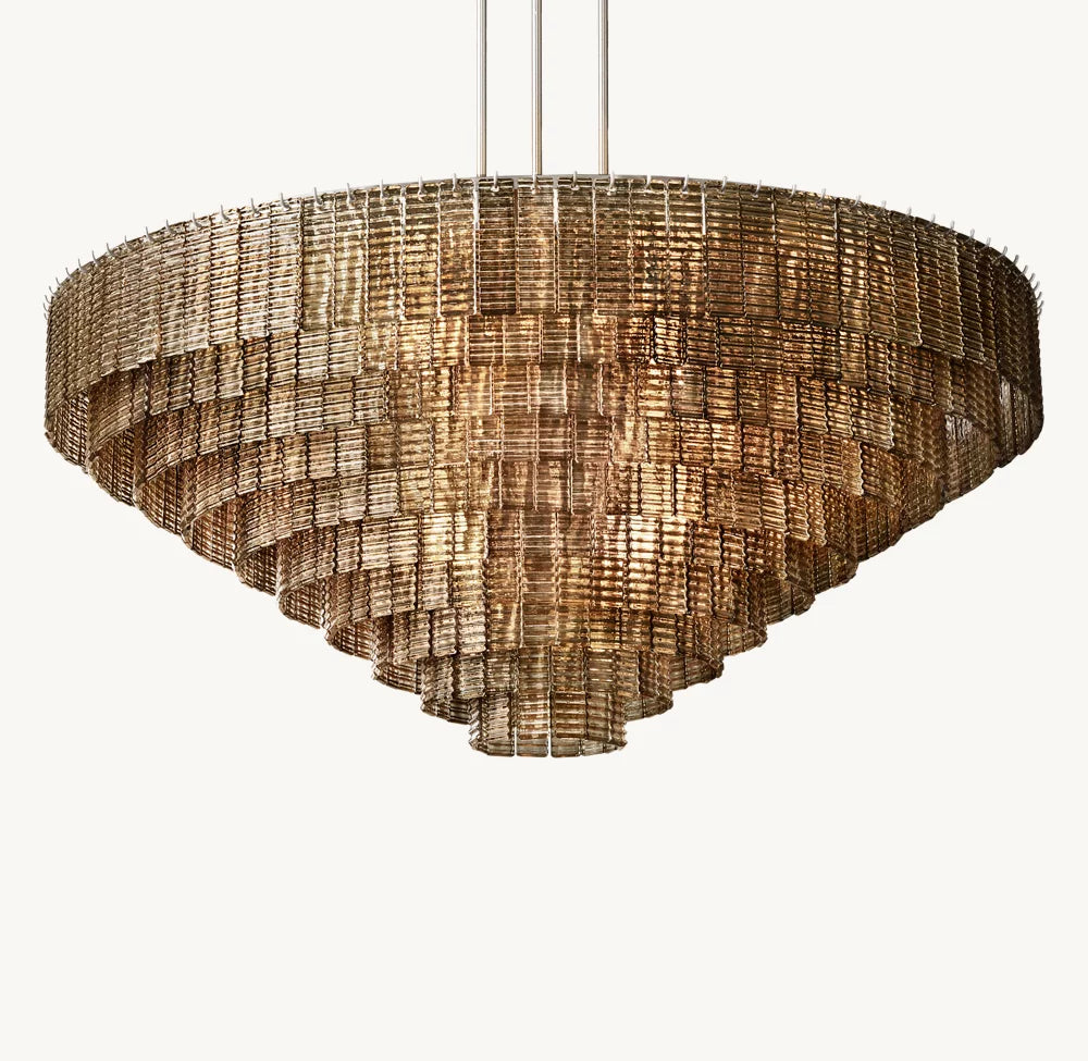 Sirene Smoke Glass Round Chandelier 65"