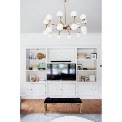 Astoria 20-Light Chandelier in Aged Brass 36L x 36W x 13.5H