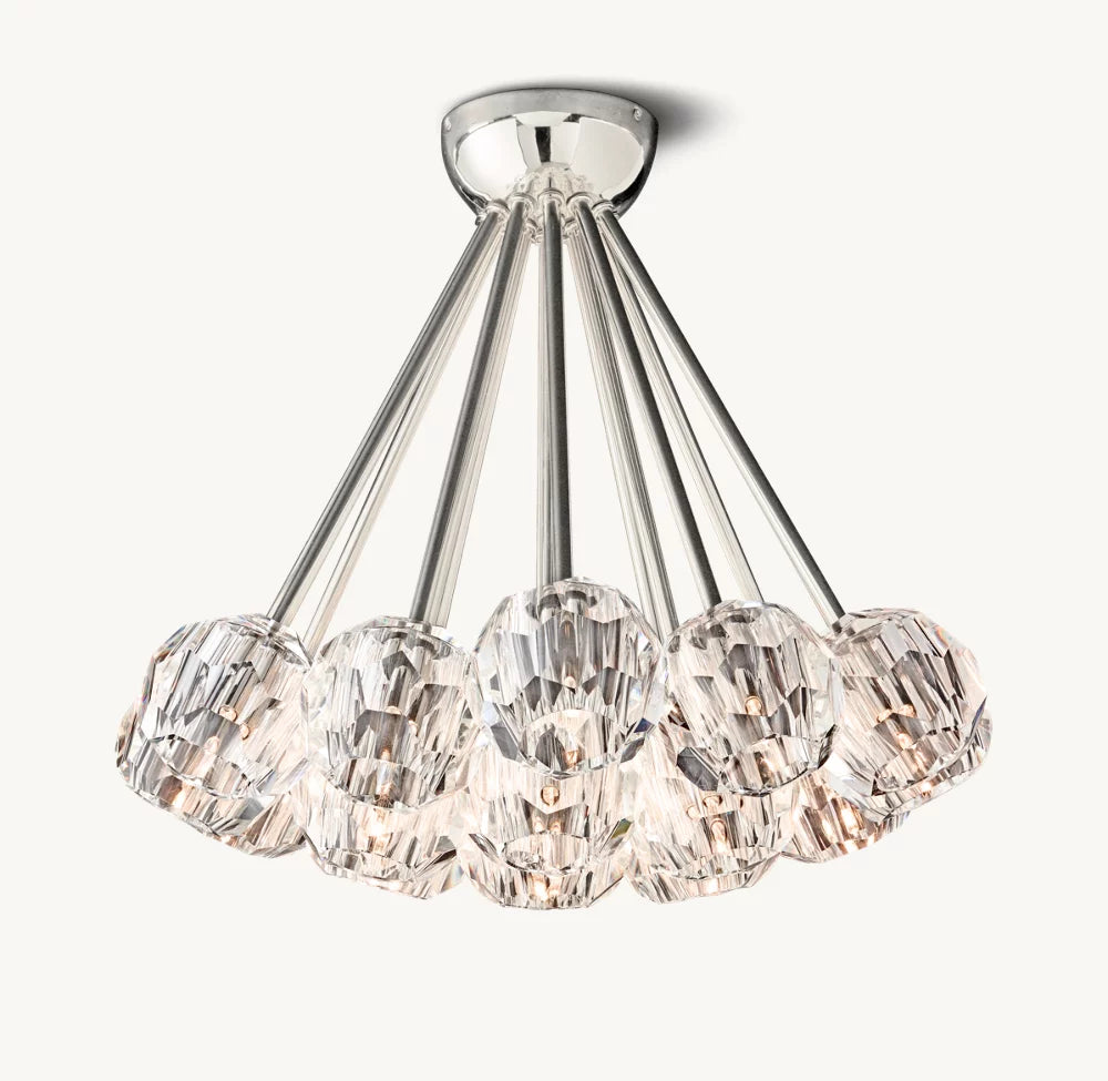 Boule De Cristal Clear Glass Flushmount 24"