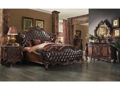 Versailles Cherry Poplar Wood Upholstered King Panel Bed