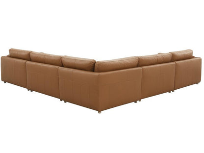 Brighton Brown Leather Sectional Sofa