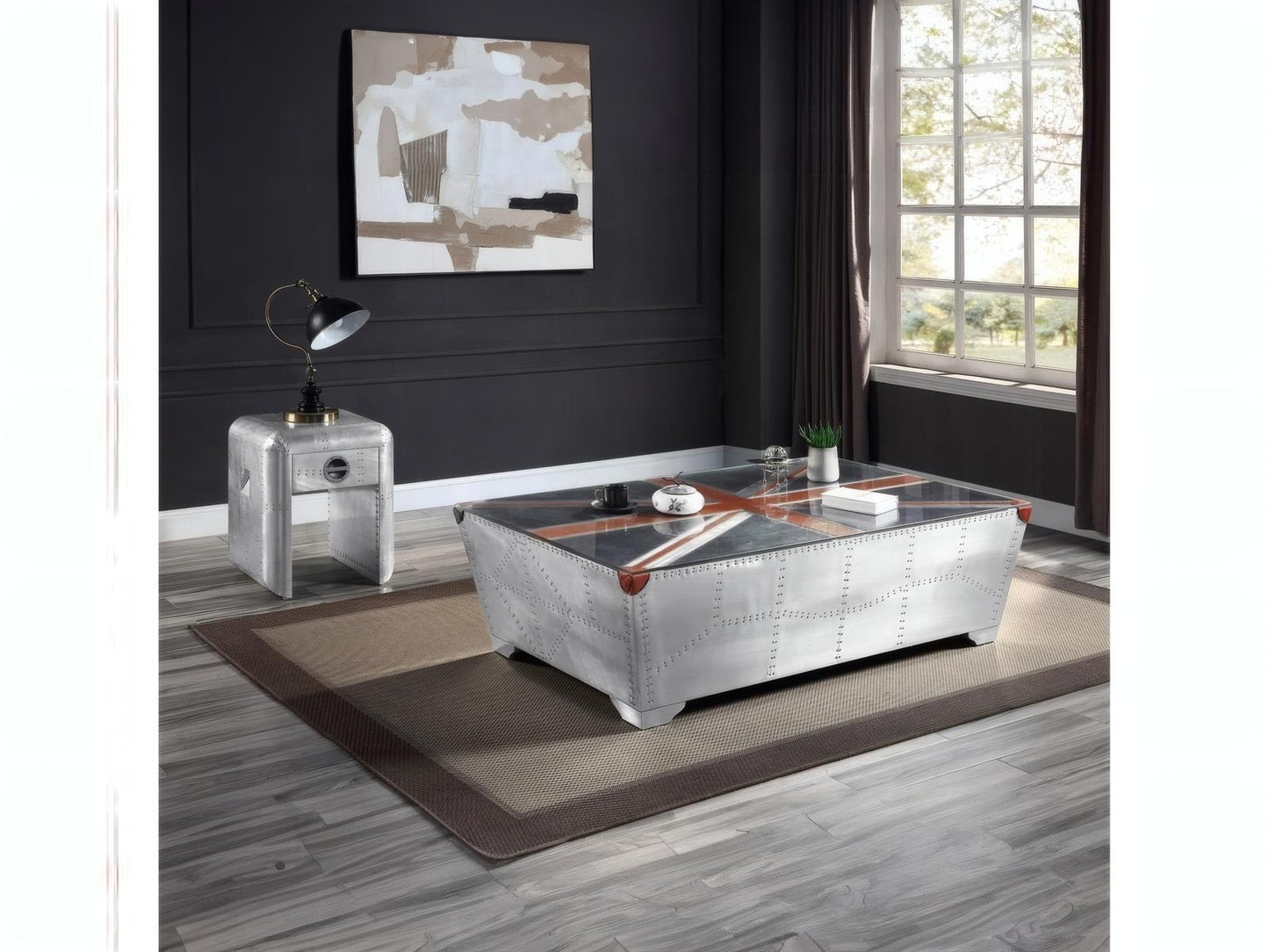 Brancaster Coffee Table Aluminum with Union Jack Top