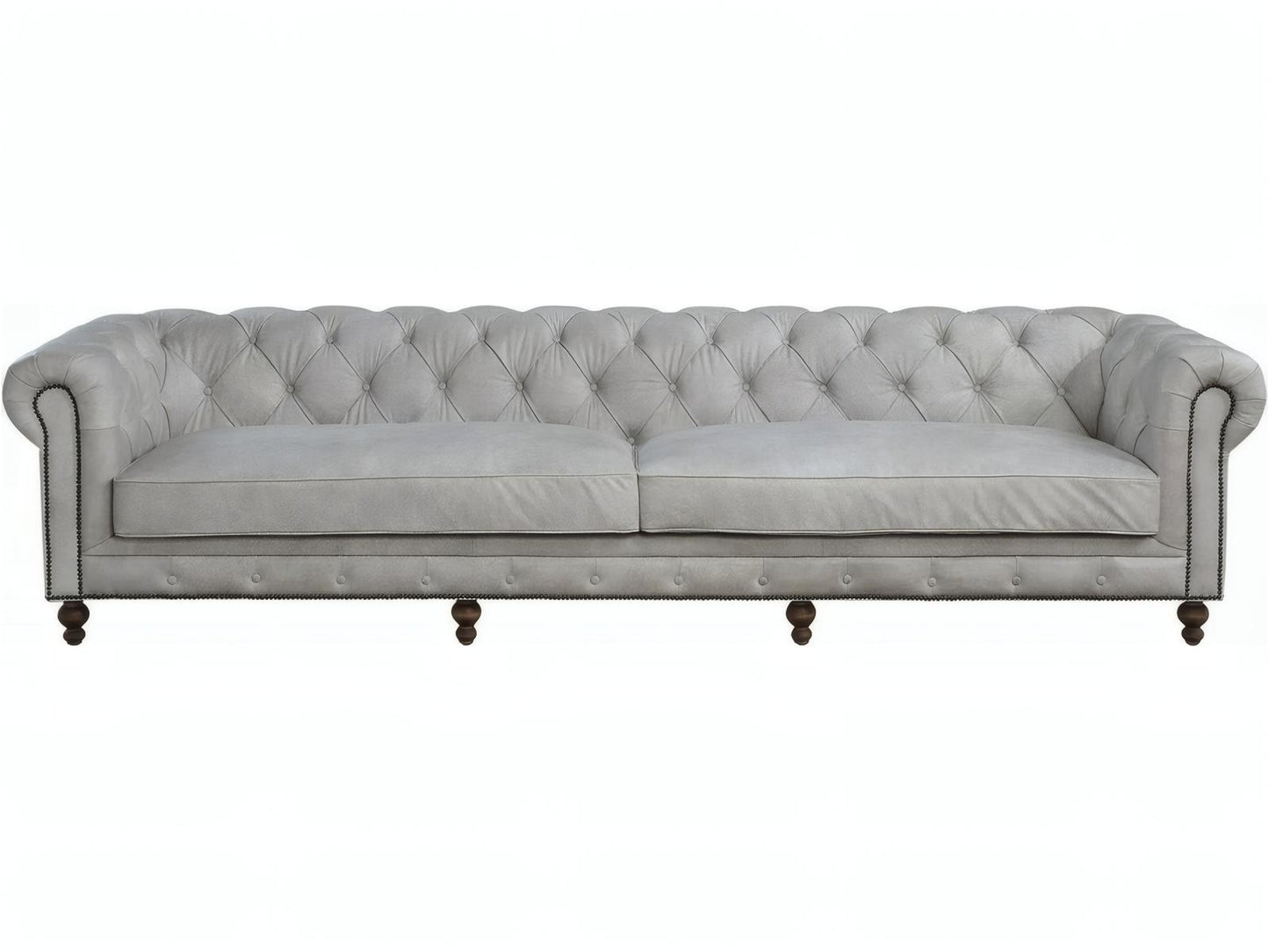 Ofer 3-Seat Vintage White Top Grain Leather Sofa