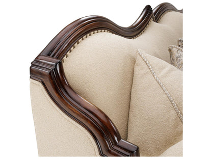 Chamberi 4-Piece Bouclé Fabric Sectional Sofa in Toast and Warm Cognac