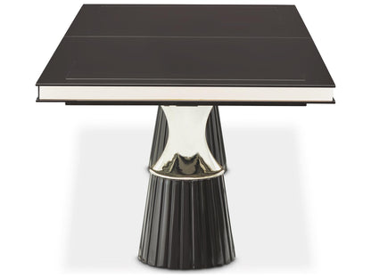 Carmela Rectangular 90 Inch Dining Table in Glossy Charcoal Sand