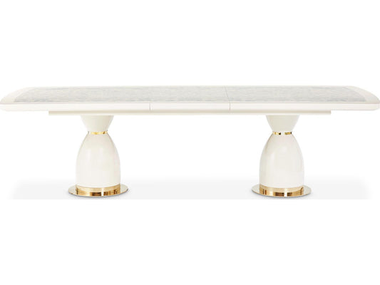 Lisbon 90-Inch Rectangle Dining Table in Silken Matte Cream