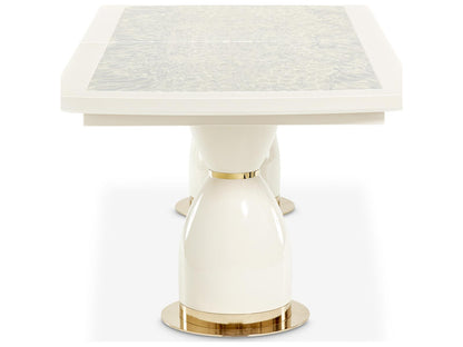 Lisbon 90-Inch Rectangle Dining Table in Silken Matte Cream
