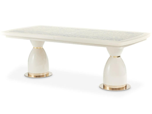 Lisbon 90-Inch Rectangle Dining Table in Silken Matte Cream