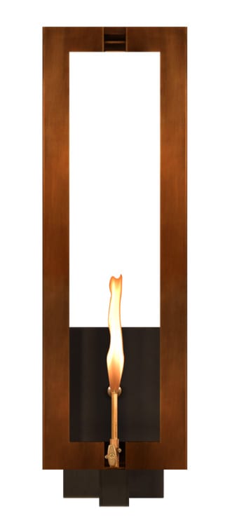 Aurora Brass 33" Tall Natural Gas Outdoor Wall Sconce