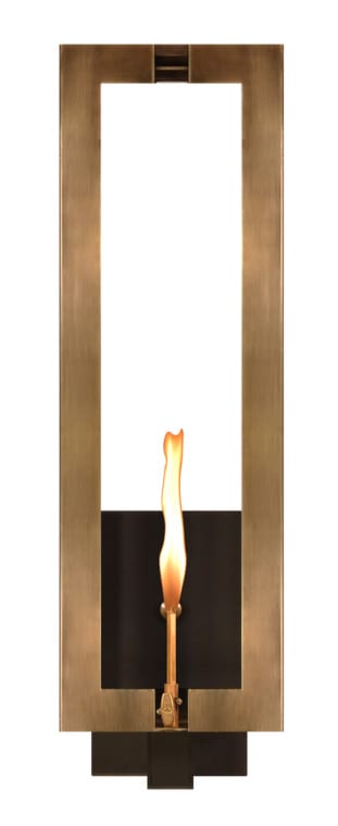 Aurora Brass 28" Tall Natural Gas Outdoor Wall Sconce
