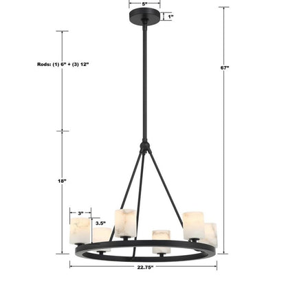 Agron 6 Light Alabaster Chandelier