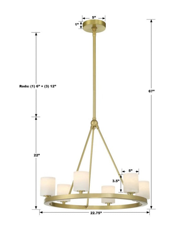 Agron 6 Light Alabaster Chandelier