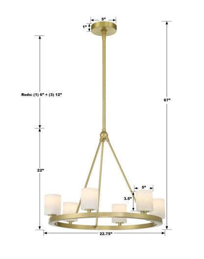 Agron 6 Light Alabaster Chandelier