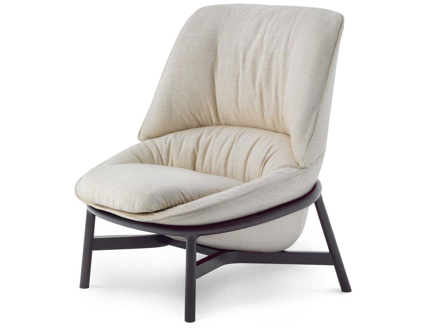 Ladle Upholstered Accent Chair by Luca Nichetto with Metal Base