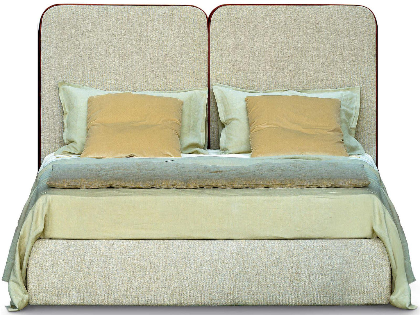 Palazzo Beige Plywood Upholstered Twin Platform Bed