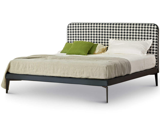 Suite Black Poplar Wood Upholstered Queen Platform Bed