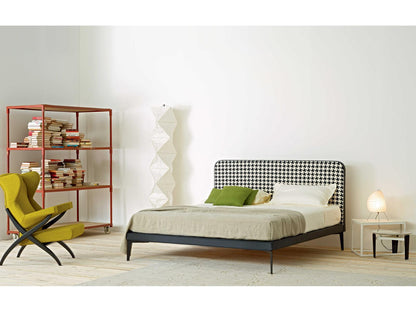Suite Black Poplar Wood Upholstered Queen Platform Bed